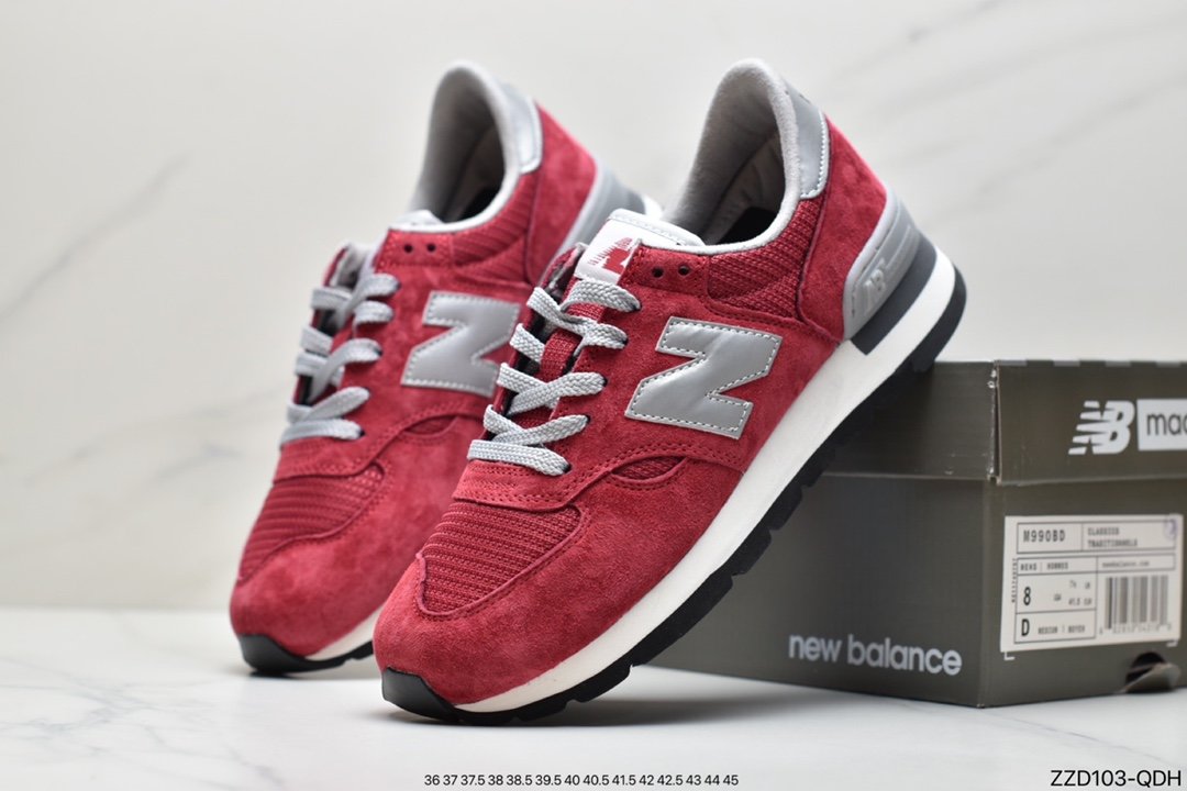 NB New Balance New Balance Made in USA 990V2 High-end American-made classic retro casual sports jogging shoes ”Yuanzu Grey Red Label” M990VS2