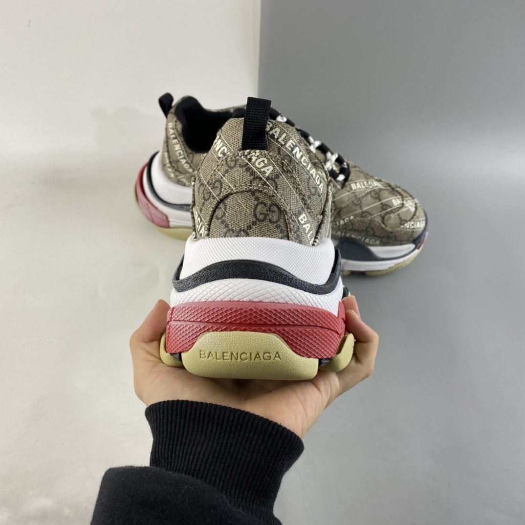Gucci x Balenciaga Triple S Edition Patchwork Vintage Daddy Shoes