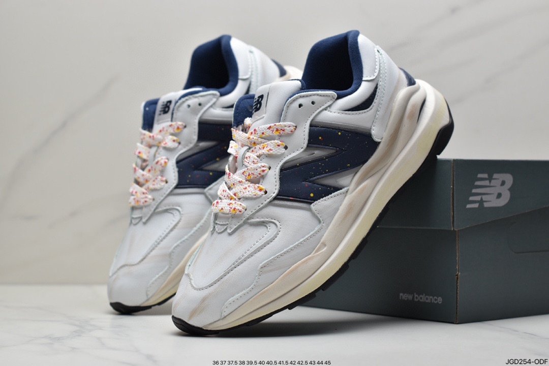 New Balance M5740 Series Retro Dad Style Casual Sports Jogging Shoes ”Black Midnight Blue Silver Gray White Powder” W5740LB