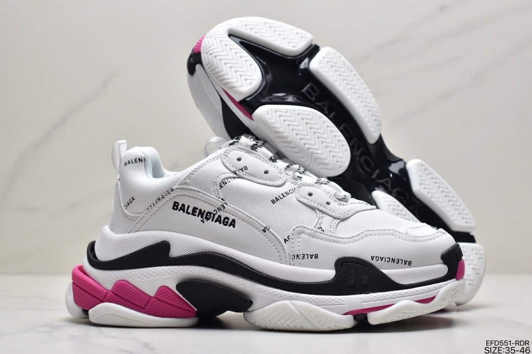 Balenciaga Triple S Clear Sole Sneaker”Pink/Brush”球鞋524039 W2FA4 9155