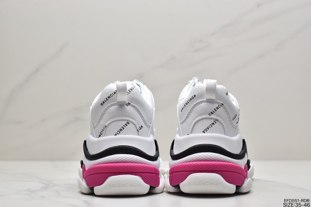 Balenciaga Triple S Clear Sole Sneaker”Pink/Brush”球鞋524039 W2FA4 9155