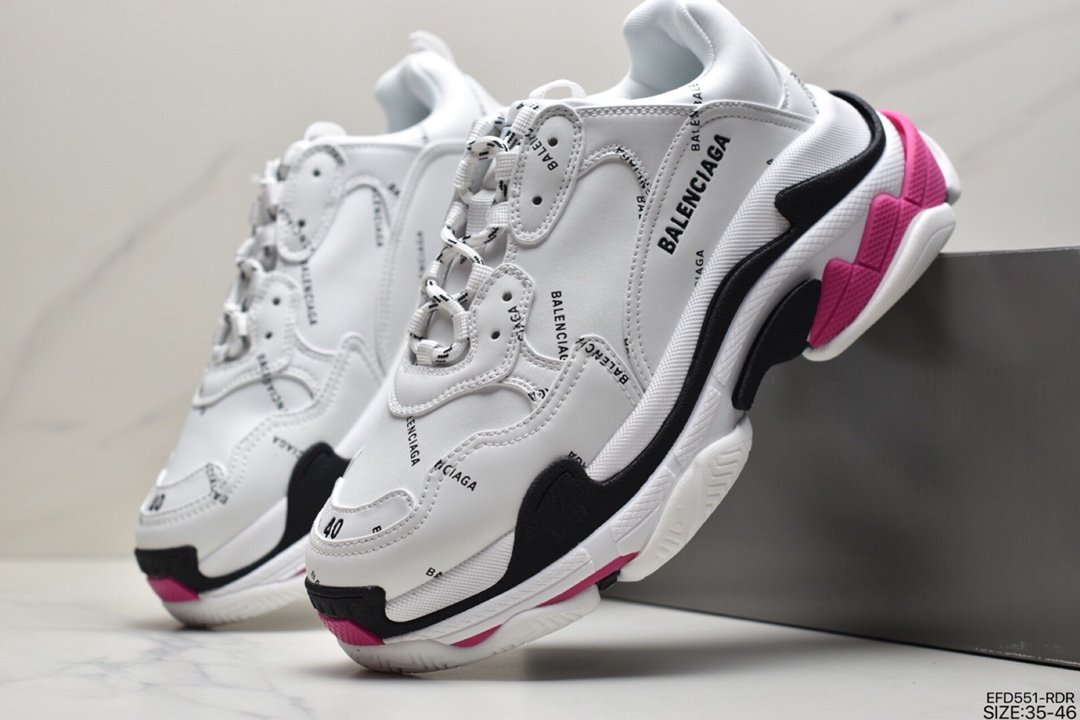 Balenciaga Triple S Clear Sole Sneaker”Pink/Brush”球鞋524039 W2FA4 9155